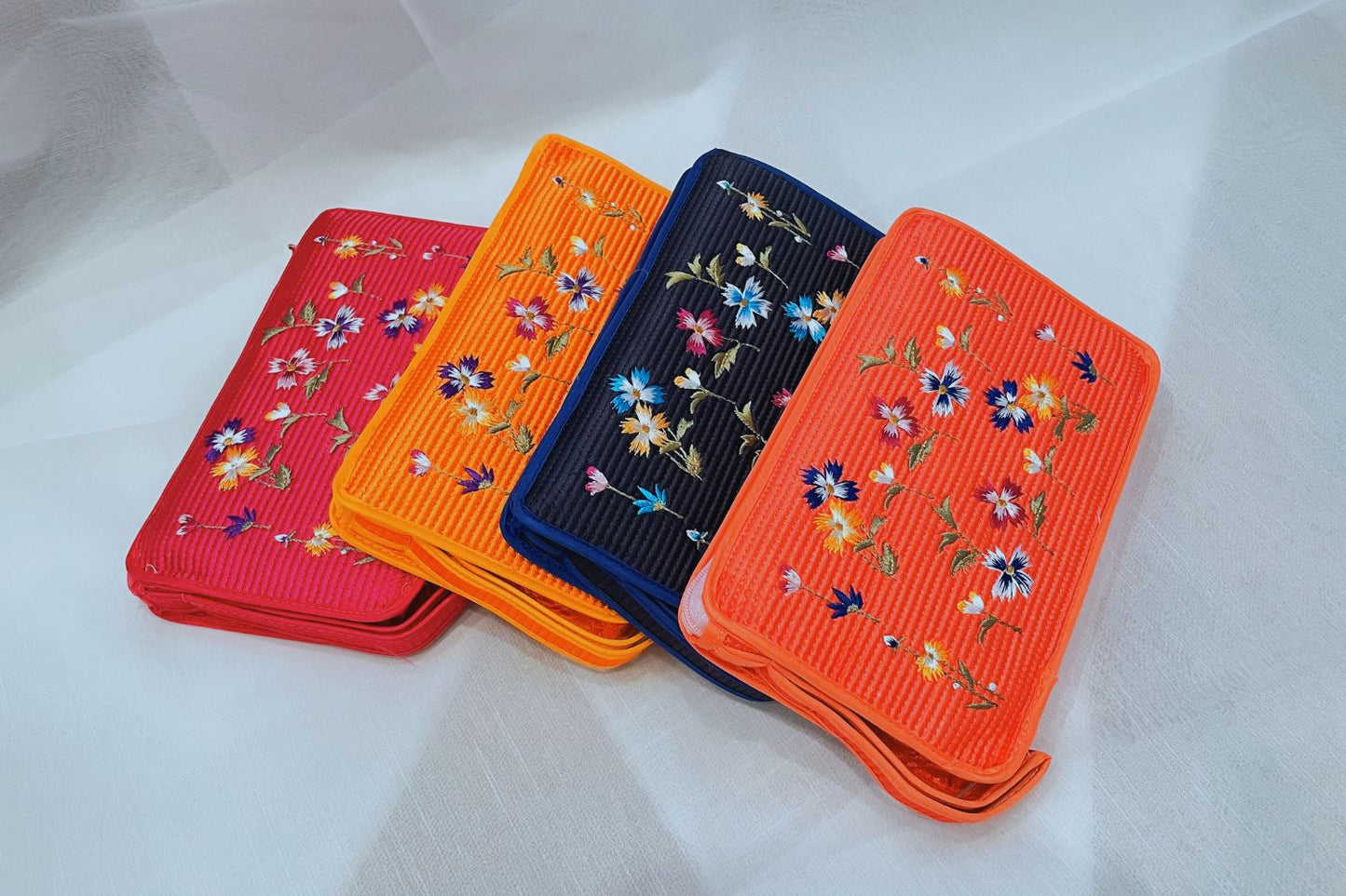 Floral Embroidered Pouch