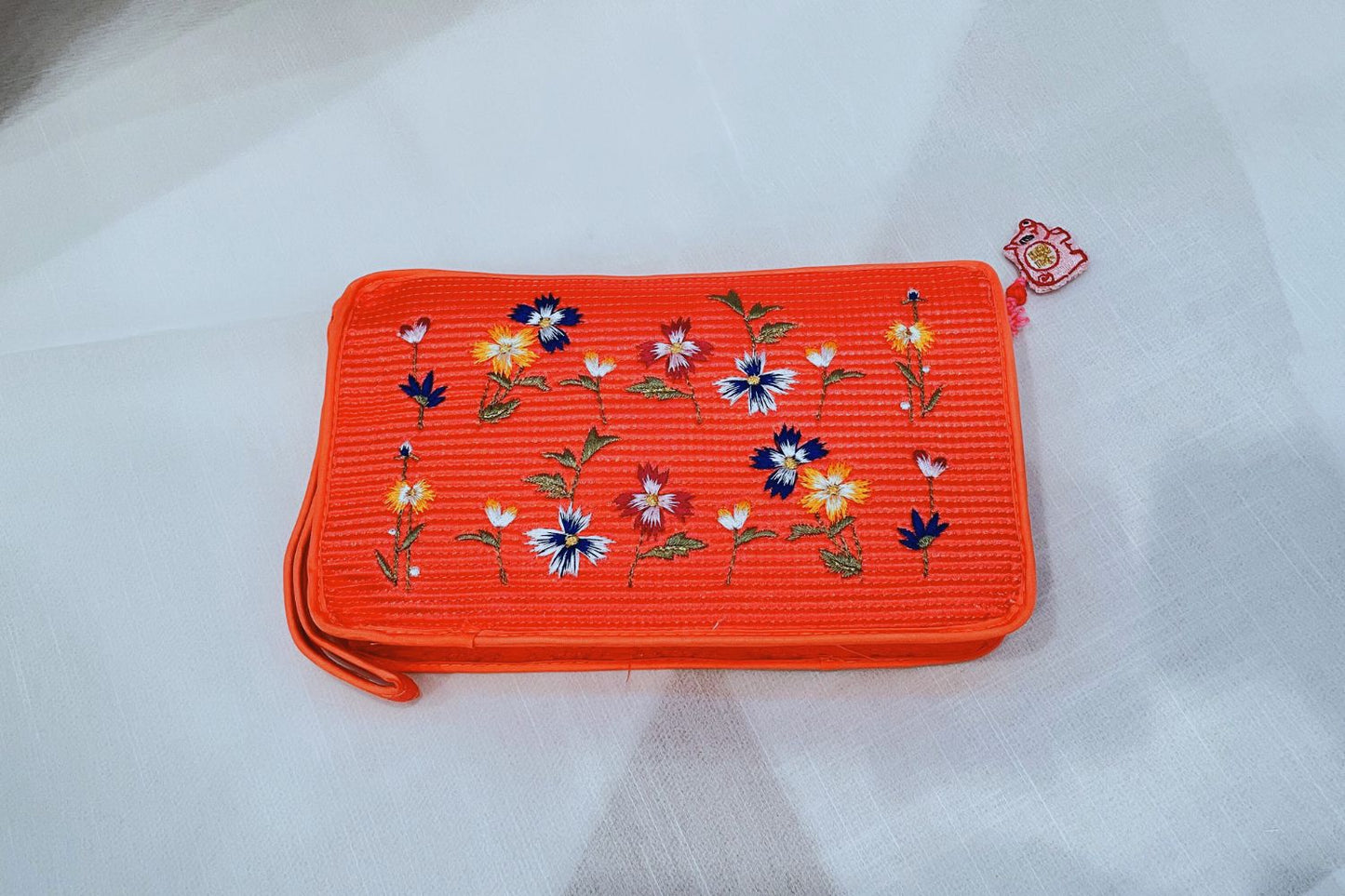 Floral Embroidered Pouch