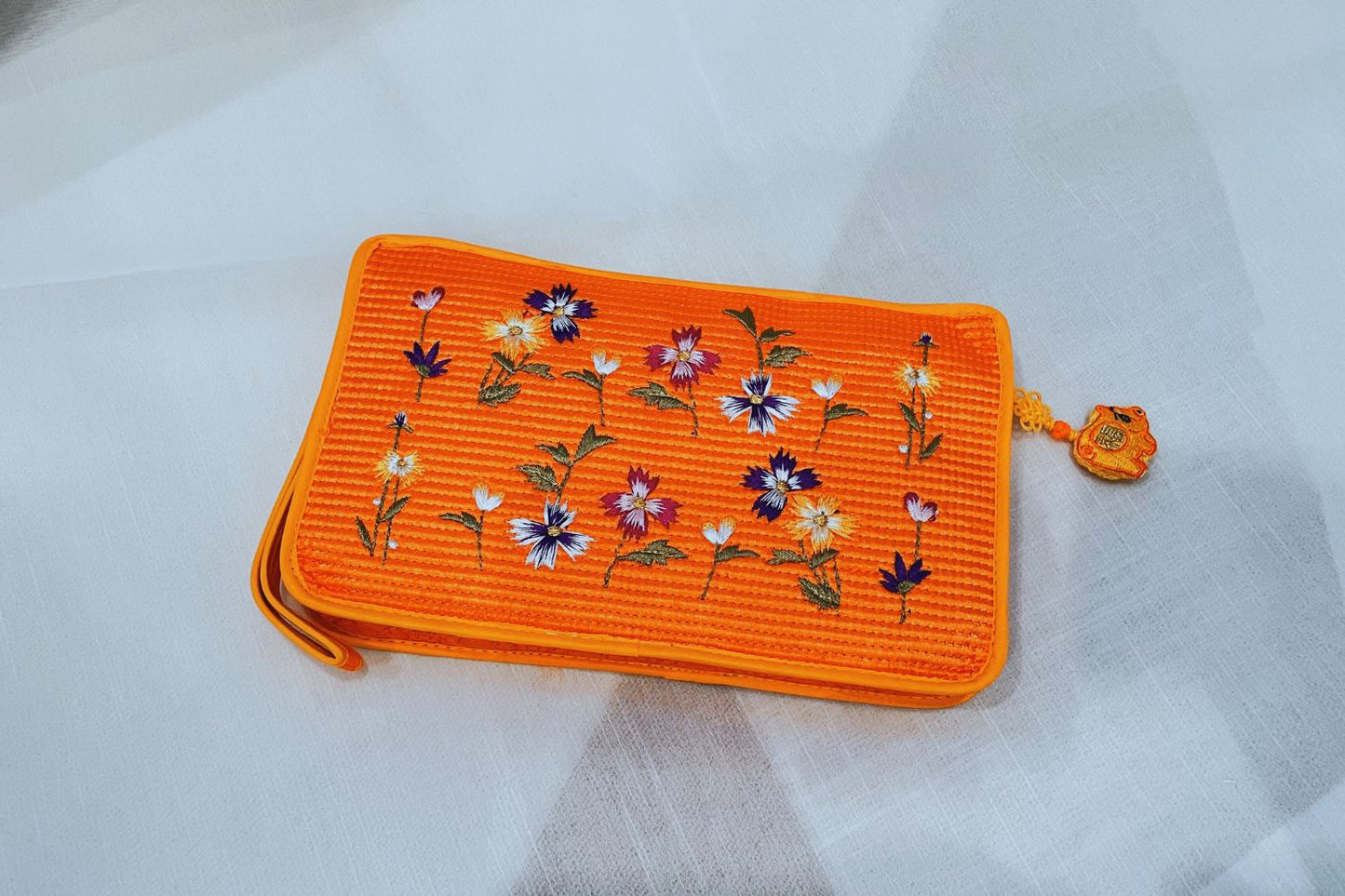 Floral Embroidered Pouch