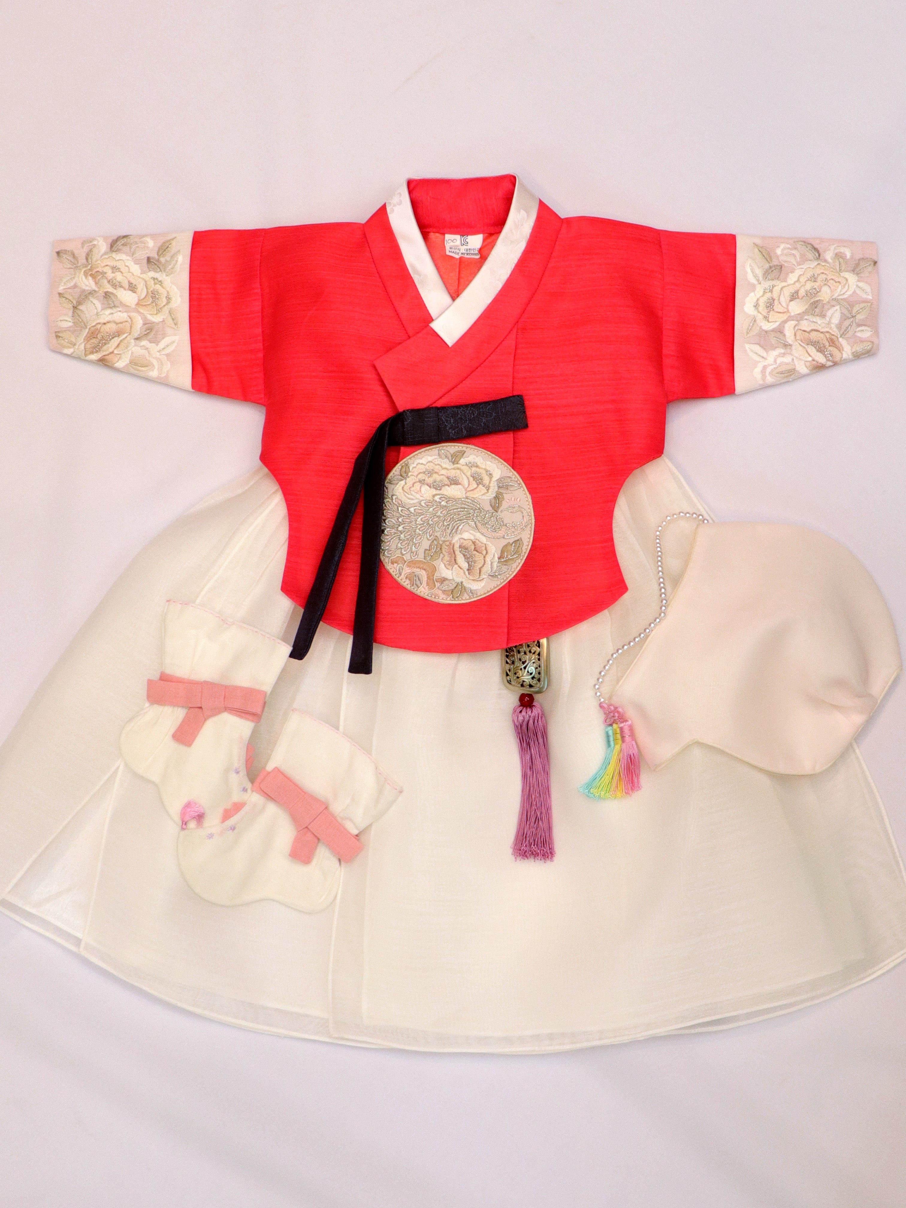 Beige Cotton Hanbok(100day/Dohl) suit for baby boy retail