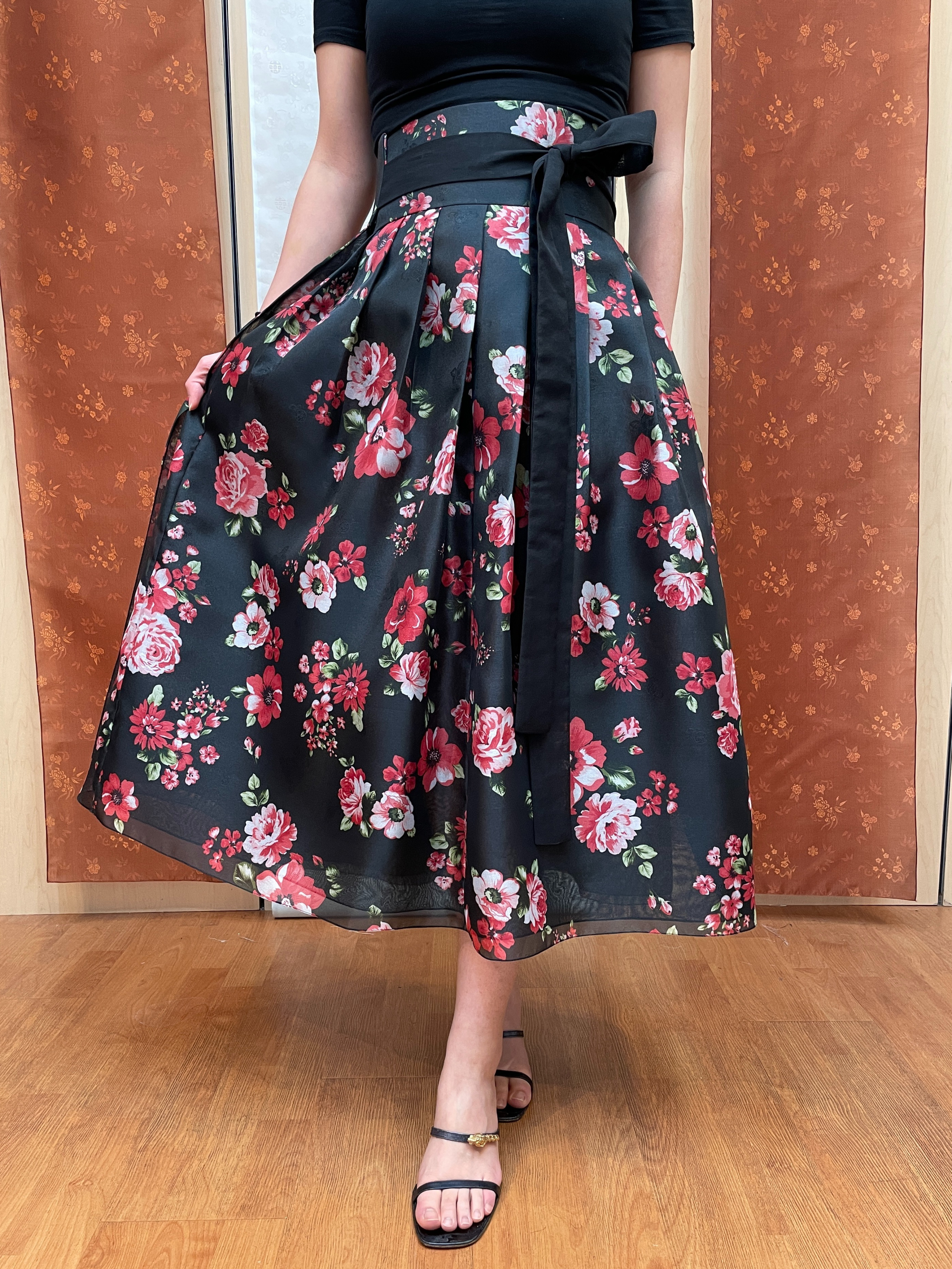 Tea Length Floral Skirt