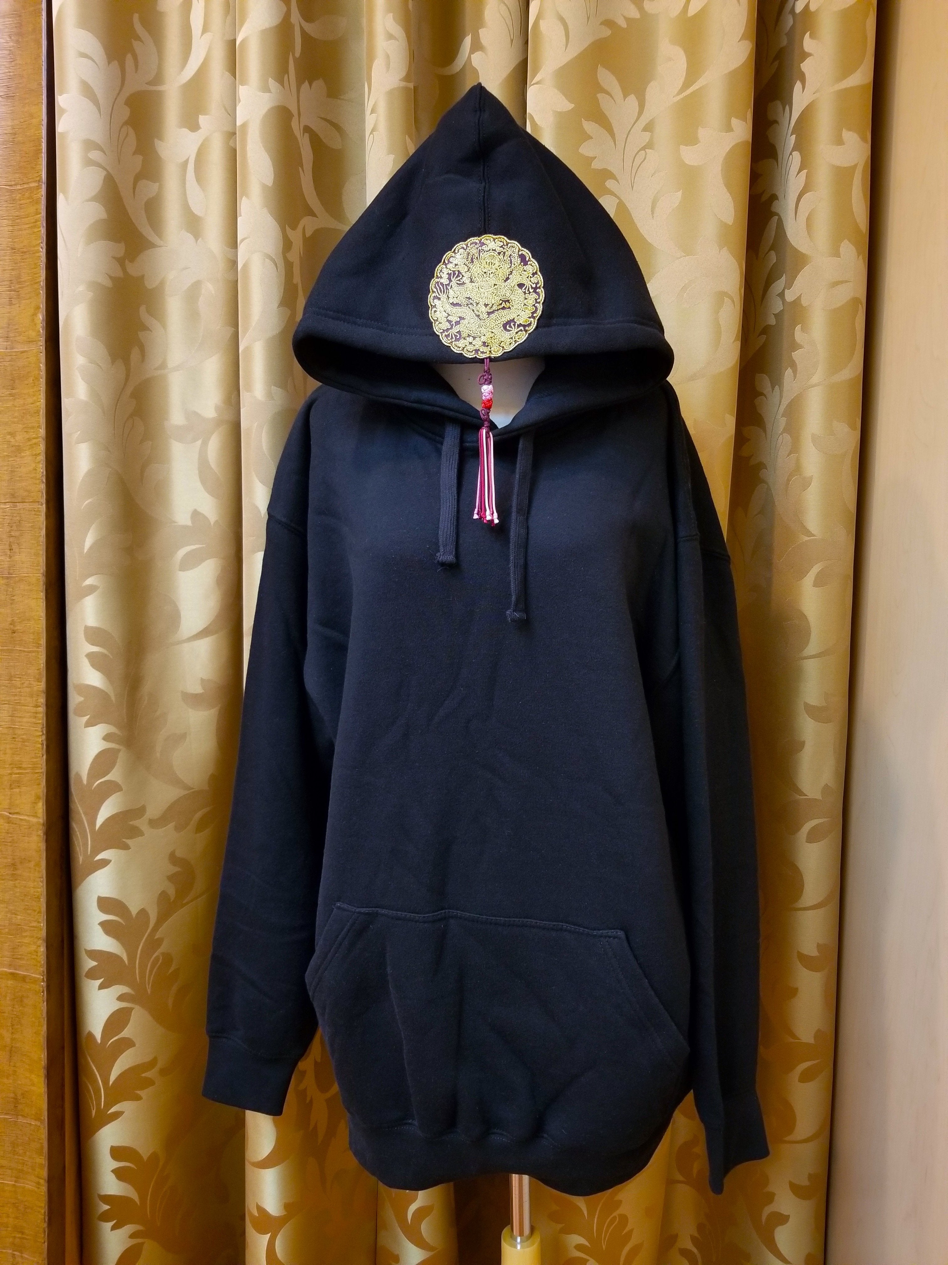 Dragon Emblem Hoodie Black LEEHWA WEDDING HANBOK